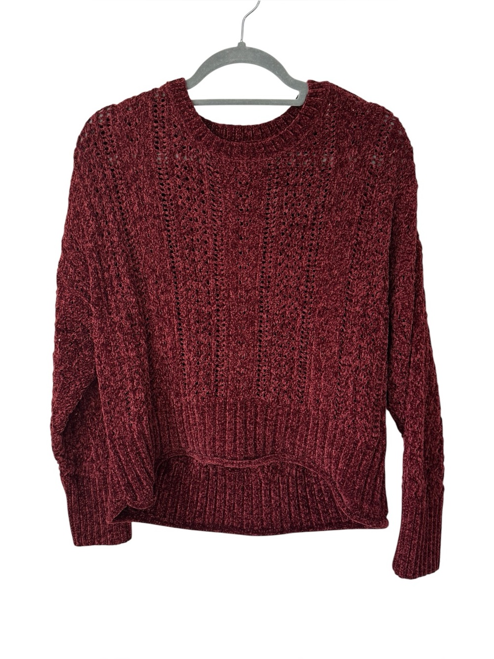 Altar'd State Cozy Chenille Burgundy Womens Sweater (M)